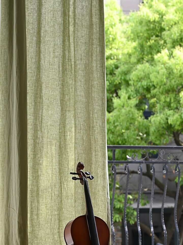 100% Linen Curtains Natural Linen Curtain Panels for Living Room/Light Reducing Linen Sheer Curtains 84 inch Length 1 Panels Sage Green Curtain for Bedroom (Pinch Pleated Curtains, 72 x 84 Inch)