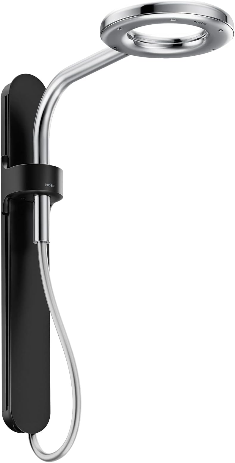 Moen N214R0BLC Spa Shower Rainshower, Matte Black/Chrome