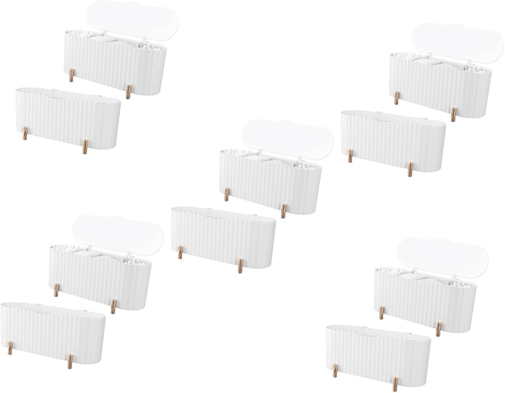 Alipis 10 Pcs Makeup Storage Box Bathroom Canisters Weird Decor Cotton Swab Holder Desk Dispenser Cosmetic Containers Cotton Pad Holder Cotton Round Dispenser Cosmetic Box Toothpick Pp
