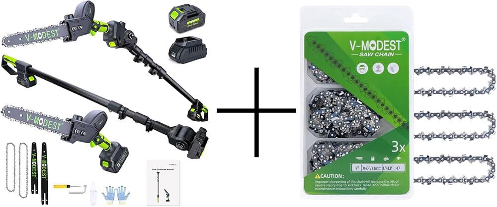 2-IN-1 Cordless Pole Saw, 8