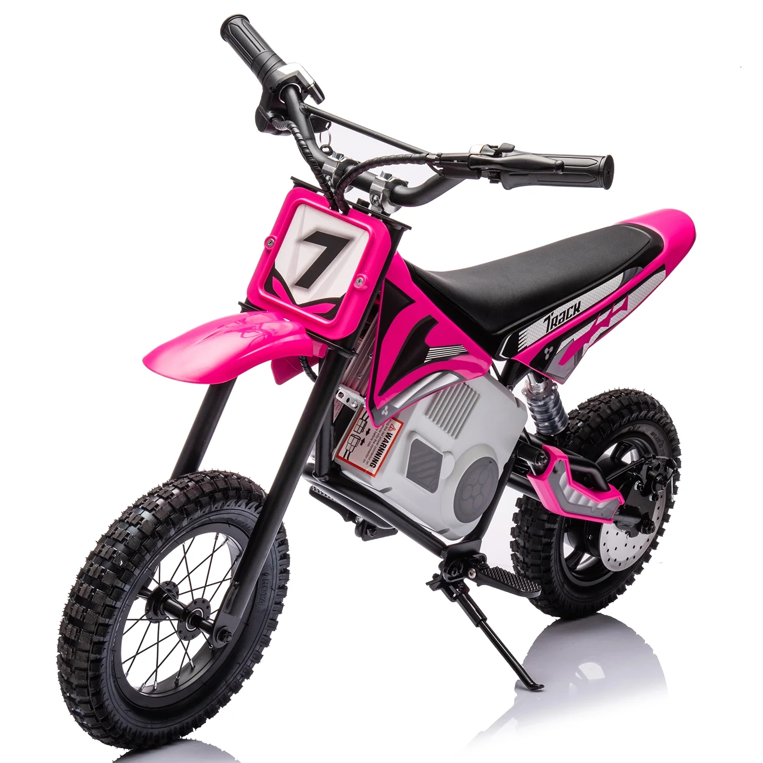 NEWWARE 36V Electric Dirt Bike, 350W Kids Ride on Dirt Bike with Twist Grip Throttle, Hand-Operated Dual Brakes, Key Start, Battery Display, Max Speed 15mph, Electric Motorcycle for Age 8+, Pink