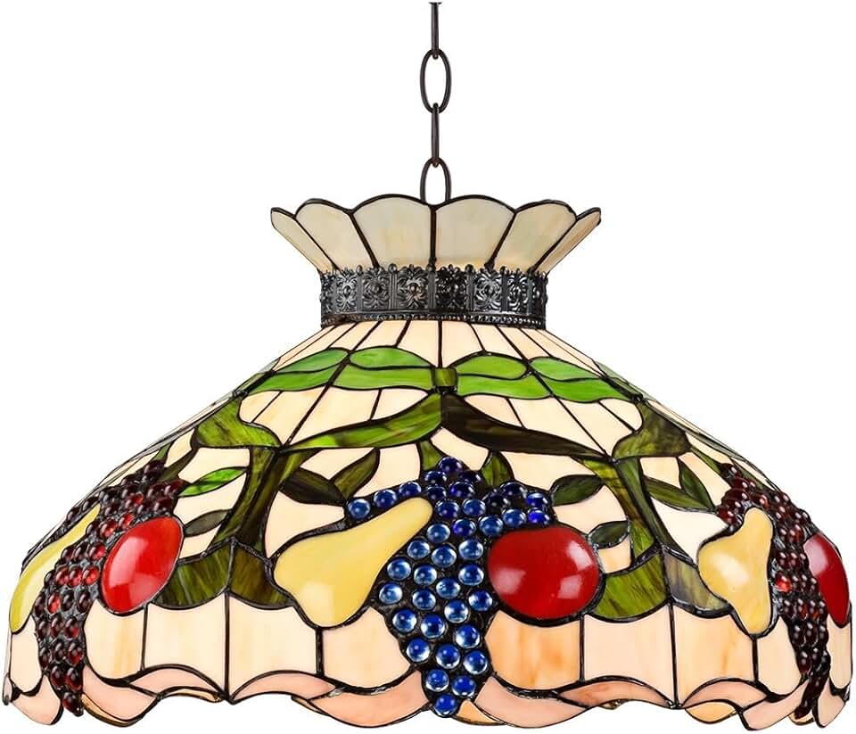 Robert Louis Tiffany Ripe Fruit Bronze Tiffany Style Pendant Chandelier Lighting 20