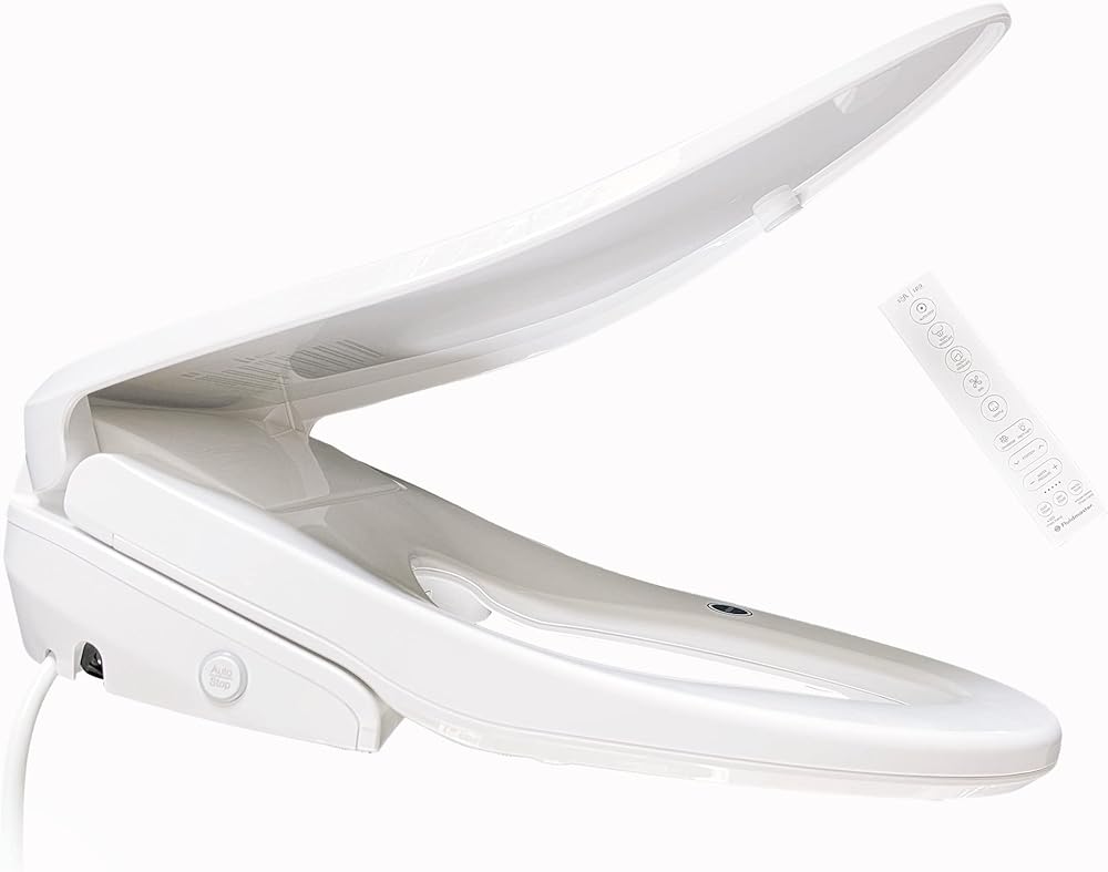 Fluidmaster 9500E-001 Electronic Bidet Heated Toilet Seat with Warm Water and Air Dryer, Deodorizer, Easy Install, Elongated, White