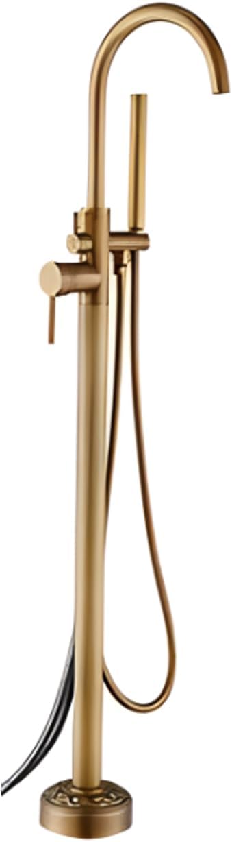 Floor Standing Bathtub Faucet, Freestanding Bathtub Faucet Floor Standing Brass Bathroom Bathtub Faucet With Hand Shower (Freestanding Bathtub, Black)
