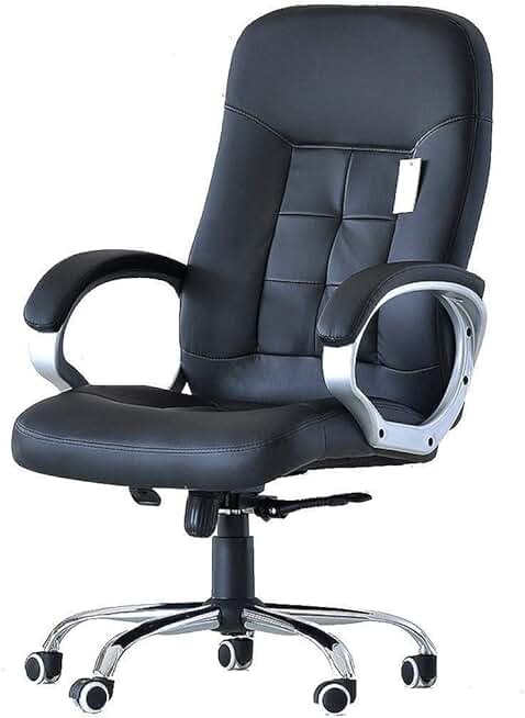 Executive Office Chair - High Back Leather Office Chair with Thick Padding - Reclining Computer Chair with Textured Leather and Ergonomic Segmented Back