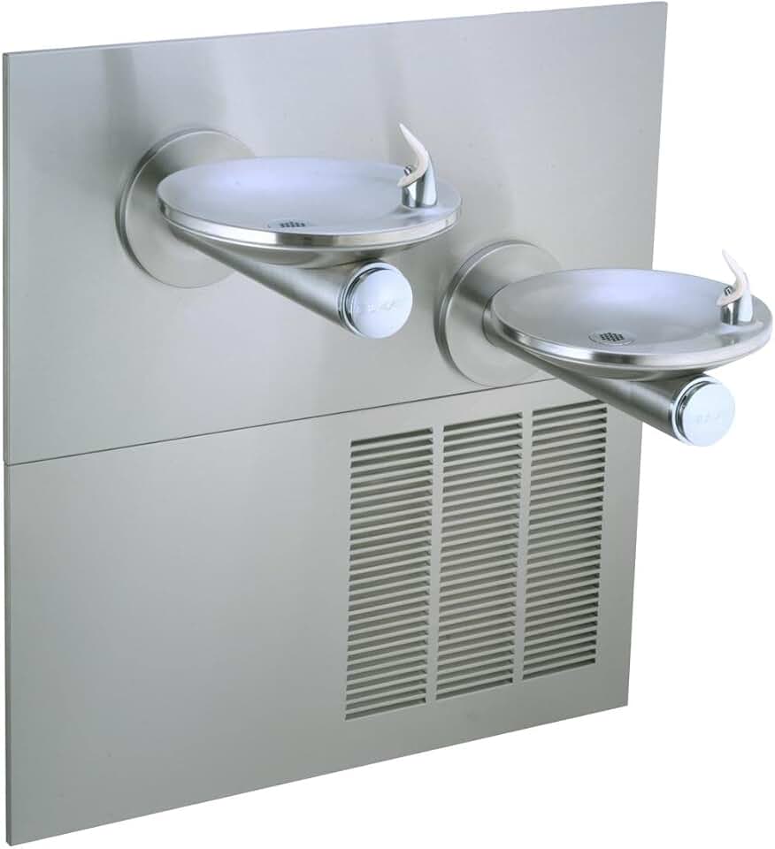 Elkay SwirlFlo Bi-level High Efficiency ADA Fountain with Mounting Frame and Bubbler Filtered Refrigerated Stainless