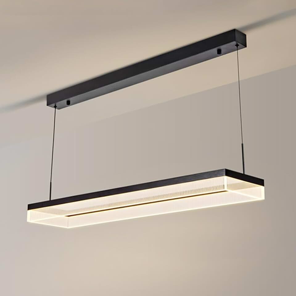 Modern Lighting Acrylic Rectangle Chandelier Led Metal Chandelier Modern Contemporary Transitional Dining Room Living Room Kitchen Foyer Bedroom Hallway