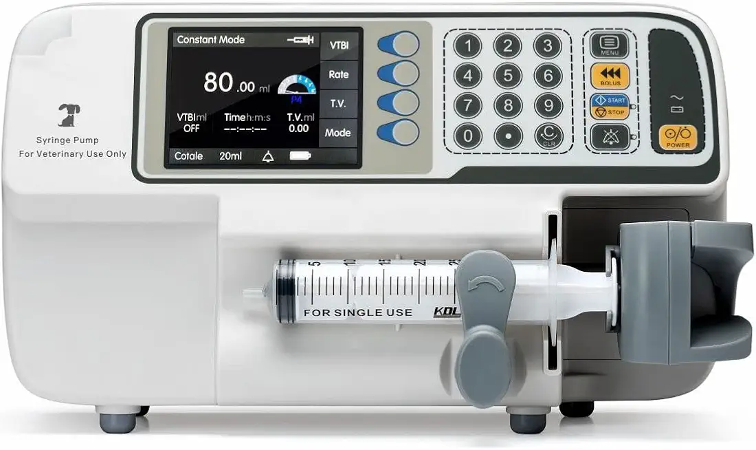 Veterinary Syringe Pump ZS-VS006 User Friendly for Vet Clinic with programmable Mode and Flow Rate 0.01-1200ml per Hour