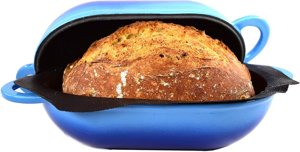LoafNest: Incredibly Easy Artisan Bread Kit. Cast Iron Dutch Oven [2 quart] and Perforated Non-Stick Silicone Liner.