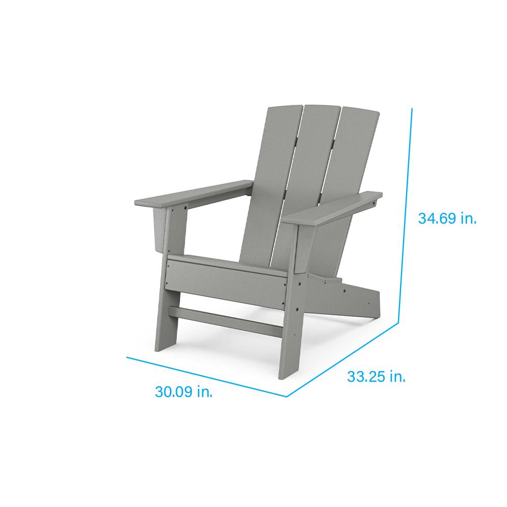 allen + roth by POLYWOOD Oakport Slate Grey HDPE Frame Stationary Adirondack Chair with Slat Seat