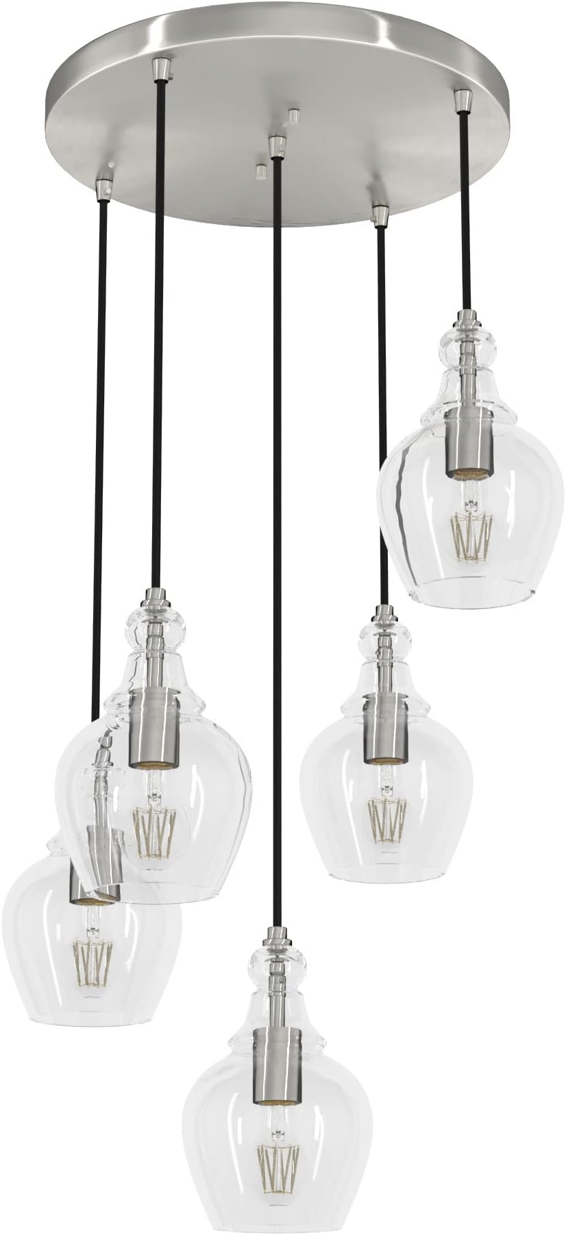 Hunter Fan Company 19899 Maple Park Cluster Pendant Light, Brushed Nickel