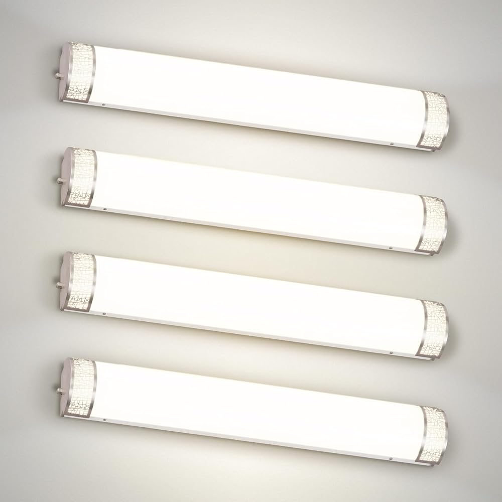ASD 36 Inch LED Bathroom Vanity Light - Modern Dimmable 30W 2700K-5000K Adjustable Wall Mount Bar Light Fixtures, Ultra Bright Brushed Nickel Bathroom Lights Over Mirror - ETL, 4 Pack