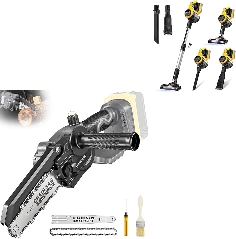 Mini chainsaw fit for DeWalt 20V battery: cordless electric chain saw - small handheld pruning tool 6
