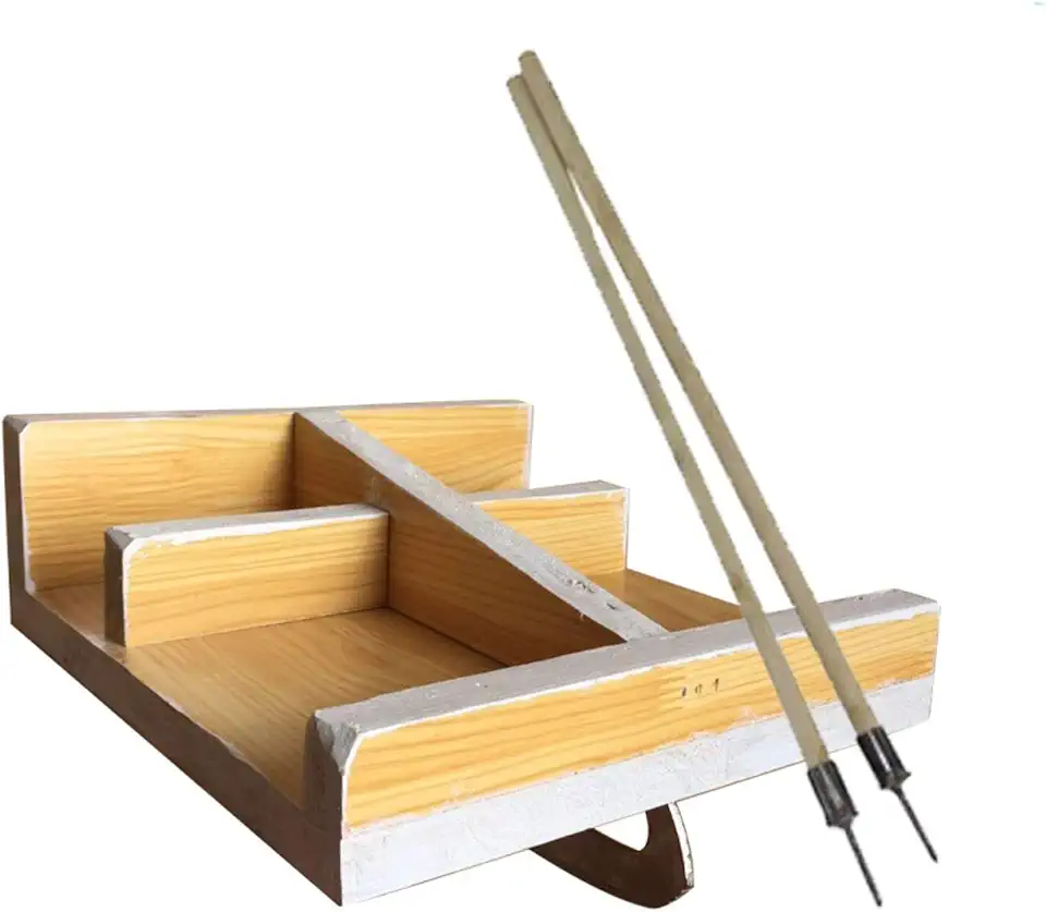 FACAI Single-legged Donkey Ice Skates Single-pole Ice Cart Skis Outdoor Folding Ice Cart Solid Wood Ice Cart Sledge Children Adult One-legged,A