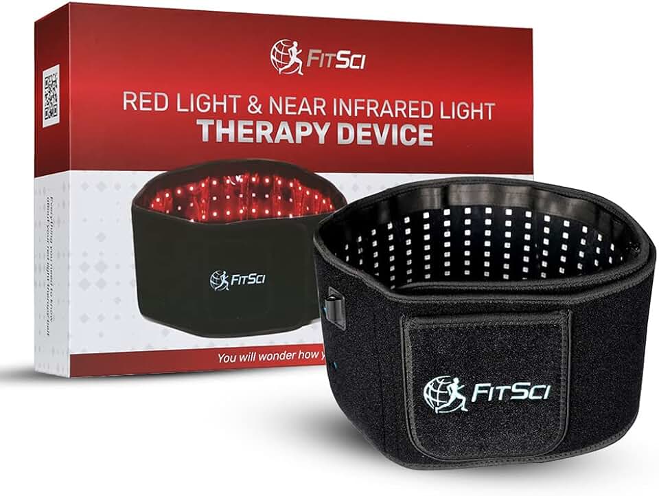 Red Infrared Light Therapy Belt - 880nm LED Wrap for Back Shoulder Knee Pain Relief - Portable Wearable Home Use Device - Deep Penetrating Benefits to Muscles Joints Body