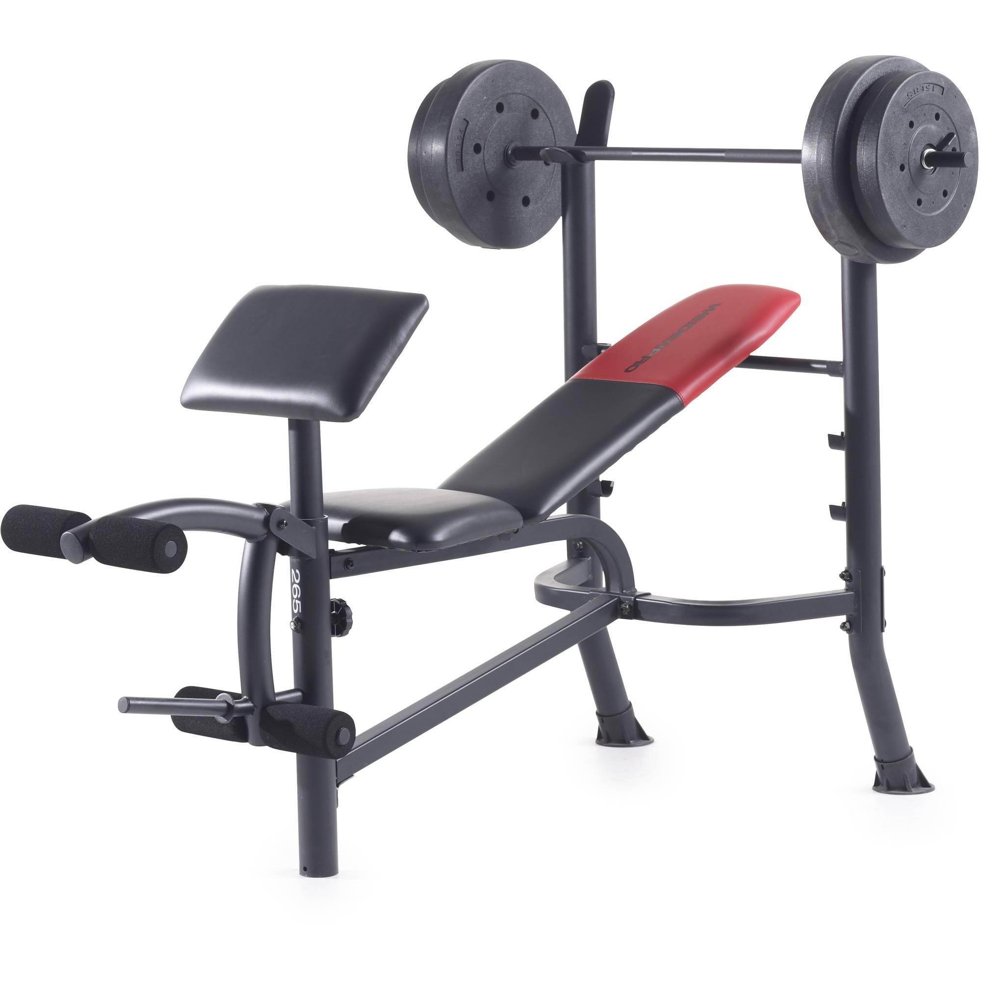 Weider Pro 265 Standard Weight Bench with 80 lb. Vinyl Weight Set
