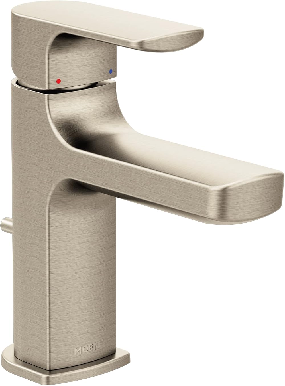 Moen Rizon Brushed Nickel One-Handle Low-Arc Bathroom Faucet with Drain Assembly, 6900BN