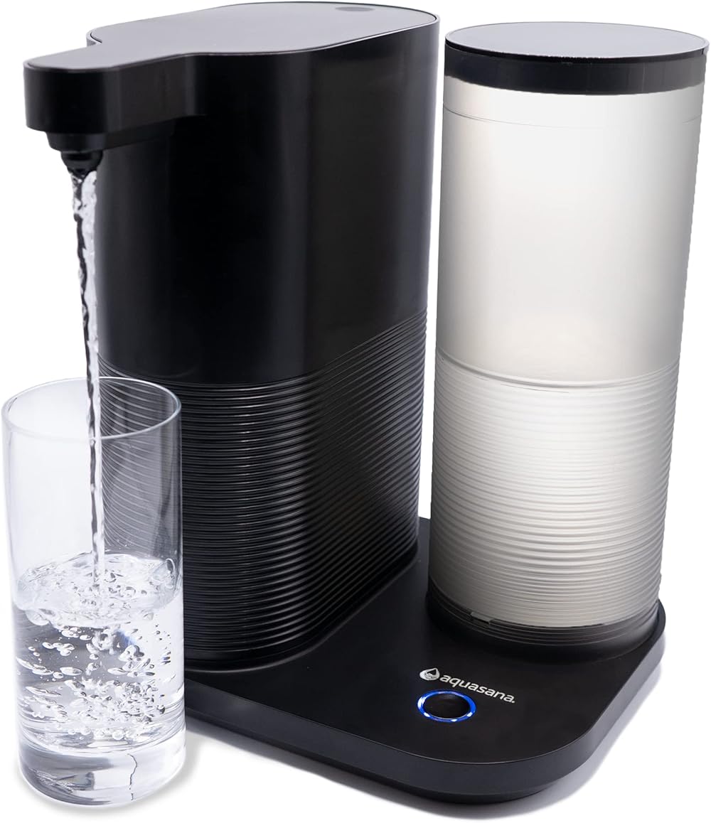 Aquasana Countertop Water Filter System for Drinking Water - Clean Water Machine - Removes 97% of Chlorine from Tap Water - Compact Water Filtration for Kitchen