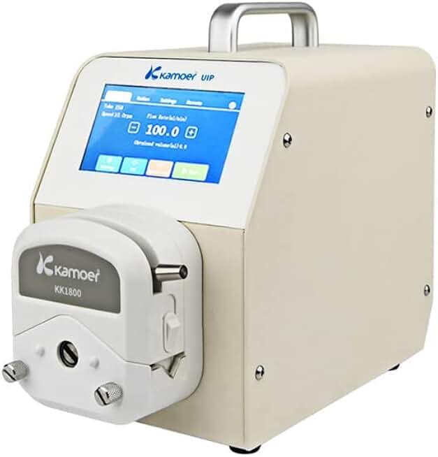 Kamoer NEW UIP WIFI intelligent high flow peristaltic pump stepper motor dosing pump (3 rotors, 1-1520ml/min, 100V-240V AC, foot switch support, touch screen display, White)