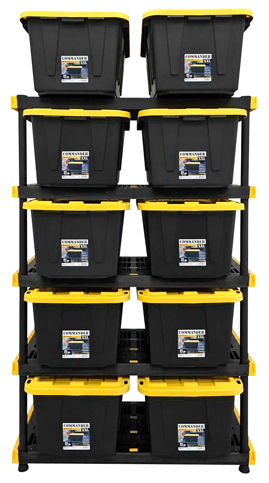 Project Source Commander Plastic Heavy Duty 5-Tier Utility Shelving Unit (48-in W x 20-in D x 72-in H), Black