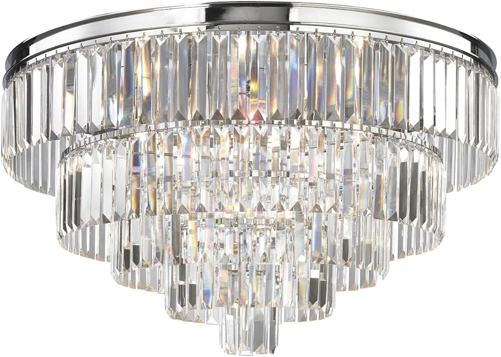 Palacial 6-Light Chandelier - in Polished Chrome Finish, with Clear Crystal, Traditional Style