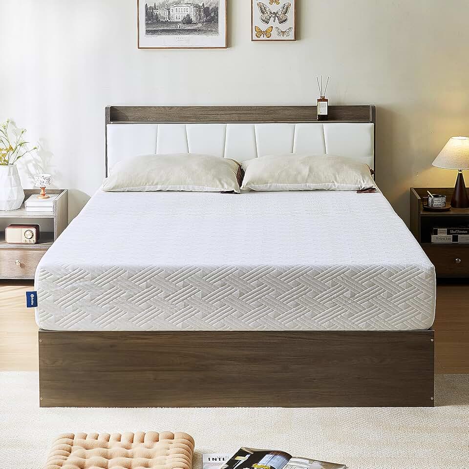 Queen Mattress,8/10/12 inch Memory Foam Mattress for Cool Sleep & Pressure Relief, Medium Firm Mattresses CertiPUR-US Certified/Bed-in-a-Box/Pressure Relieving (8 in, Queen)