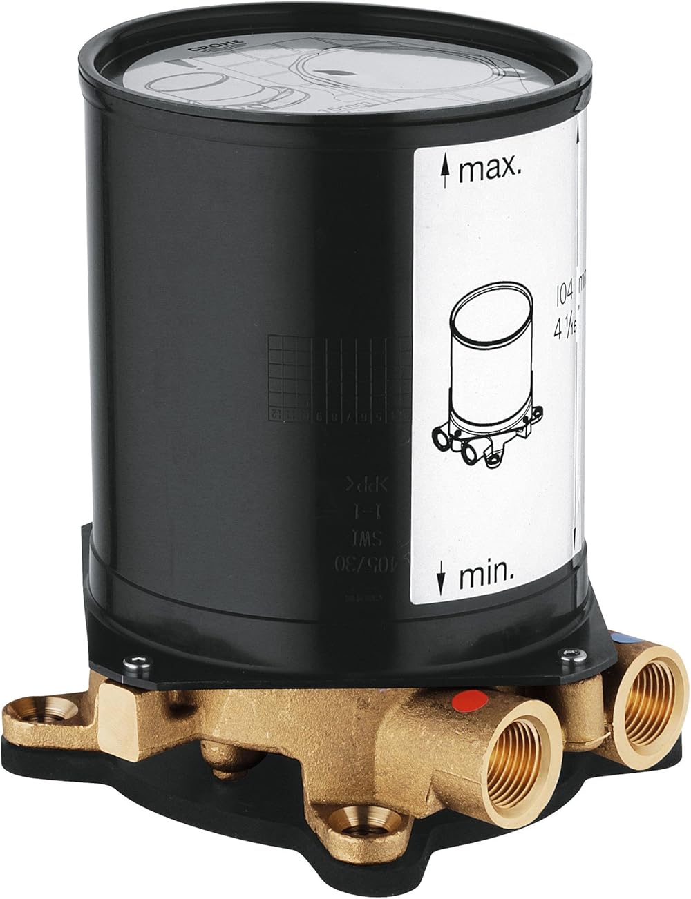 GROHE 29038001Rough-In Set For Floor-Mounted Tub Filler, Starlight Chrome