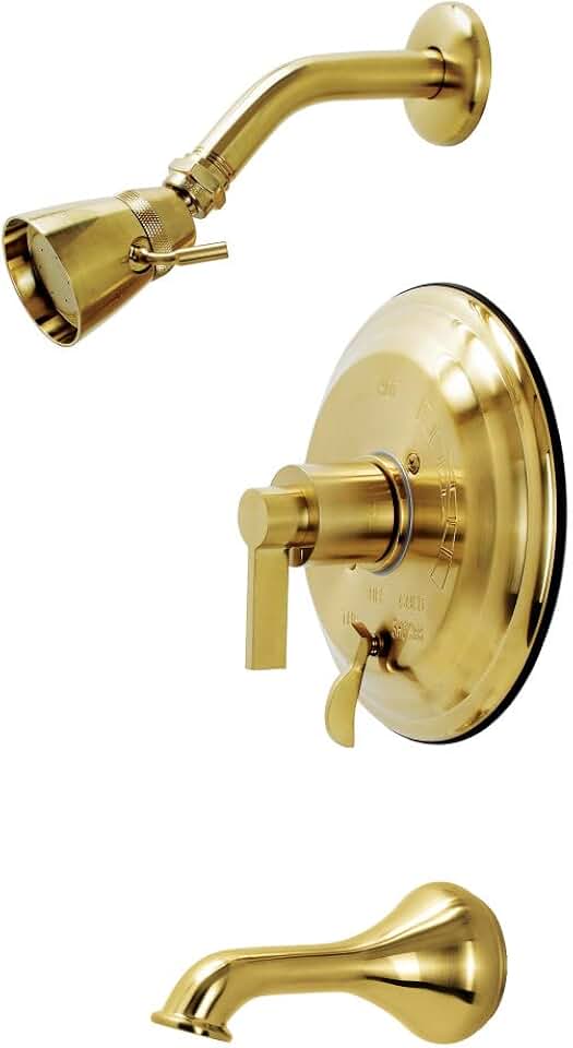 Kingston Brass KB36370NDL NuvoFusion Tub and Shower Faucet, Brushed Brass