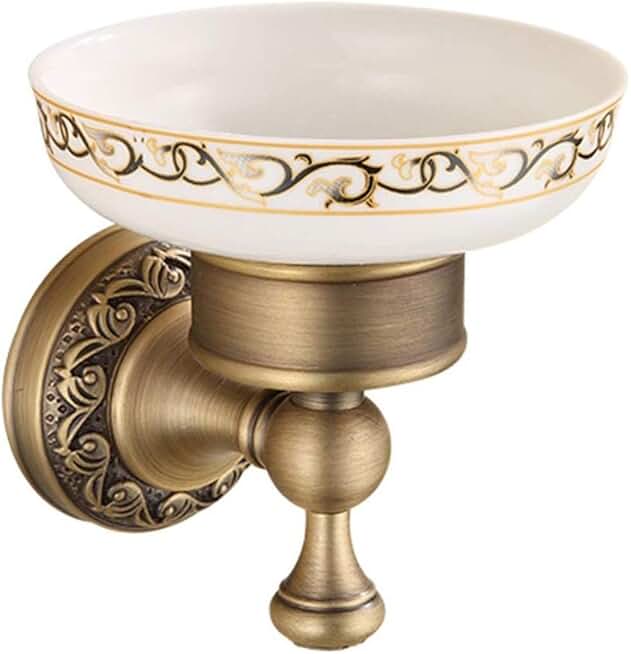 Soap Dish Holder Wall Mounted Bath Shelf Soap Storage Rack Deco Copper Wire Drawing