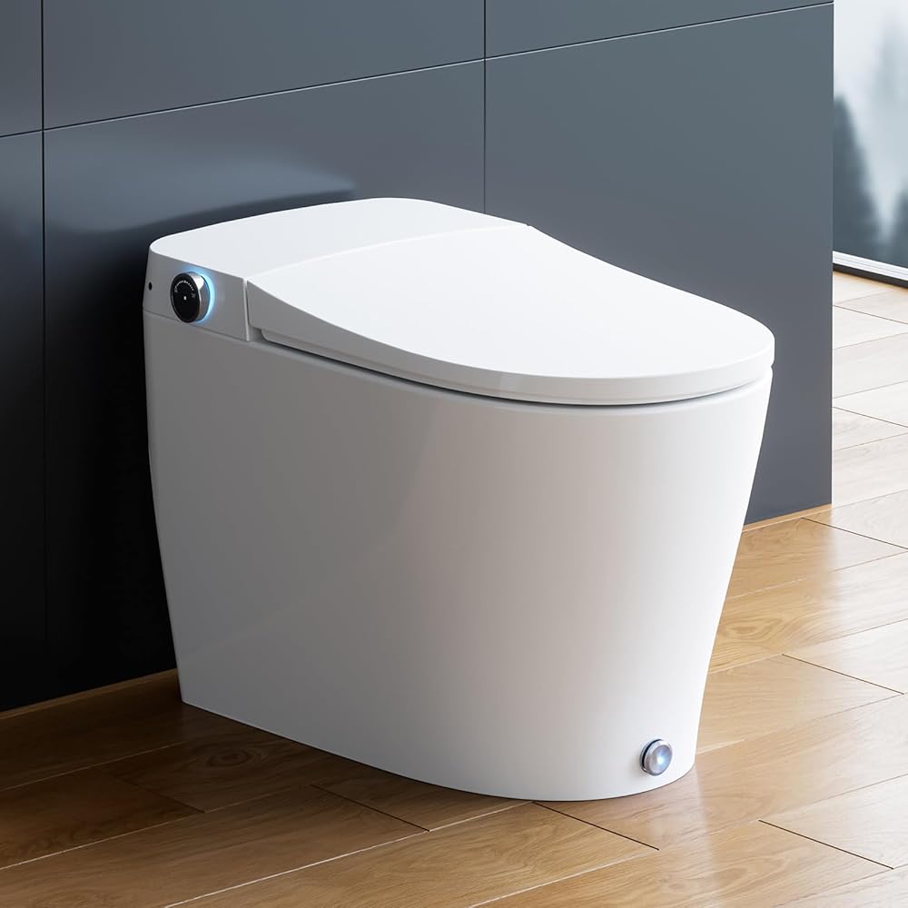 HOROW Luxury Smart Toilet, Upgraded and Modern with Bidet Built-in, Tankless Toilet with Automatic Powerful Flush, Auto Open/close Lid, Heated Bidet Seat, Instant Warm Water