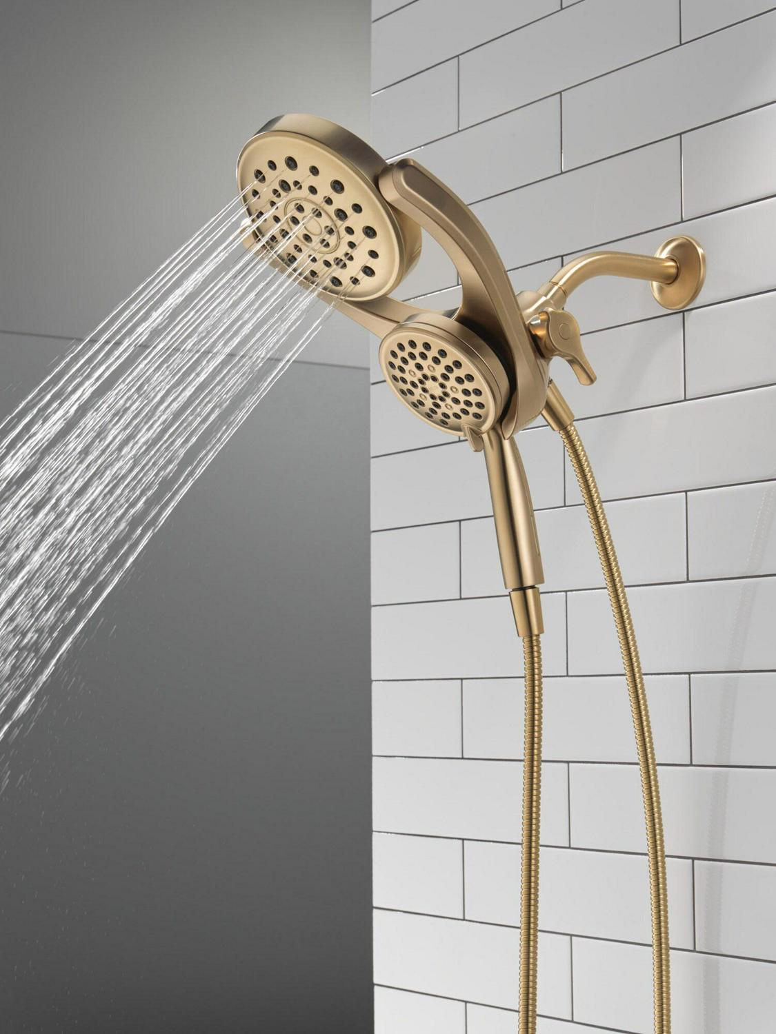 Delta HydroRain Champagne Bronze Round Dual/Combo Shower Head 1.7-GPM (6.4-LPM)