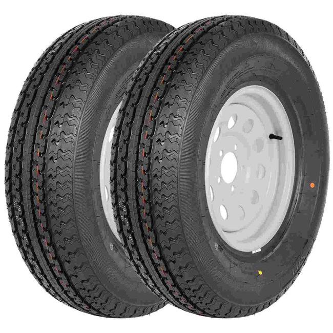 8-Ply Load Range ST205 & 75R15 205 75R15 Radial Trailer Tire with Rim - Pack of 2