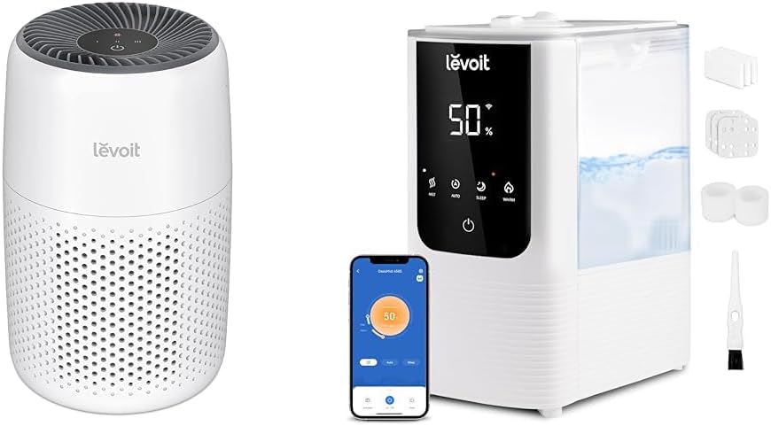 LEVOIT Air Purifiers and Humidifiers for Home, Bedroom, Office with 3-in-1 Filter, Fragrance Sponge, Warm Cool Mist, Auto Humidity, Remote Control, Top Fill Tank