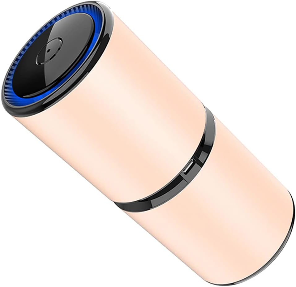 Portable car air Purifier, adopts Vertical air Duct Design, with Large air Volume and More efficient Purification Efficiency (Golden)