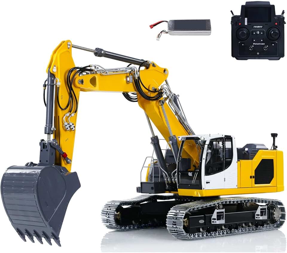 LR945 1:14 LESU RC Hydraulic Excavator RTR 3 Arms Remote Control Digger Model Light System Motor Servo ESC