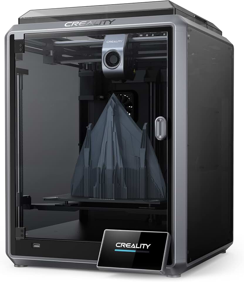Creality K1 3D Printer - 600 mm/s High-Speed, Upgraded 0.1 mm Smooth Detail, Auto Leveling, Dual Fans Cooler, Straight Out of The Box for Beginners, Printing Size 8.66x8.66x9.84 inch