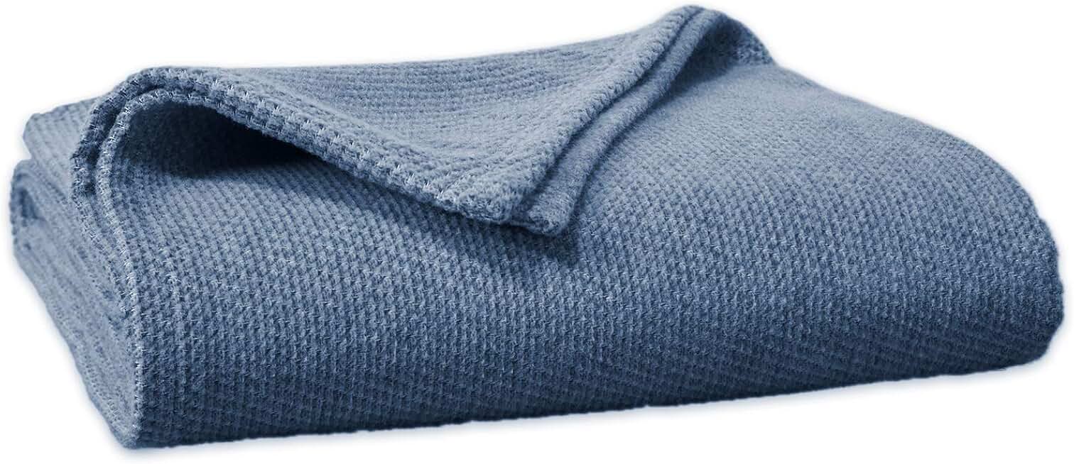 Coyuchi - Sequoia Washable Organic Blanket - King - Blue