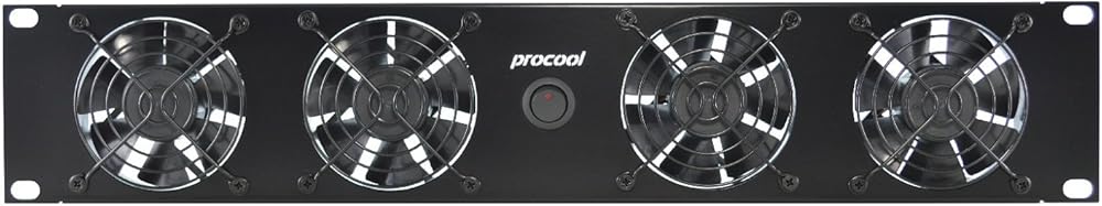PROCOOL SXT2280-E / 2U Silent Temp Controlled Rack Mount Fan/Airflow = EXHAUST/Home Theater AV Cabinet Cooling Broadcast Network Server Recording Studio