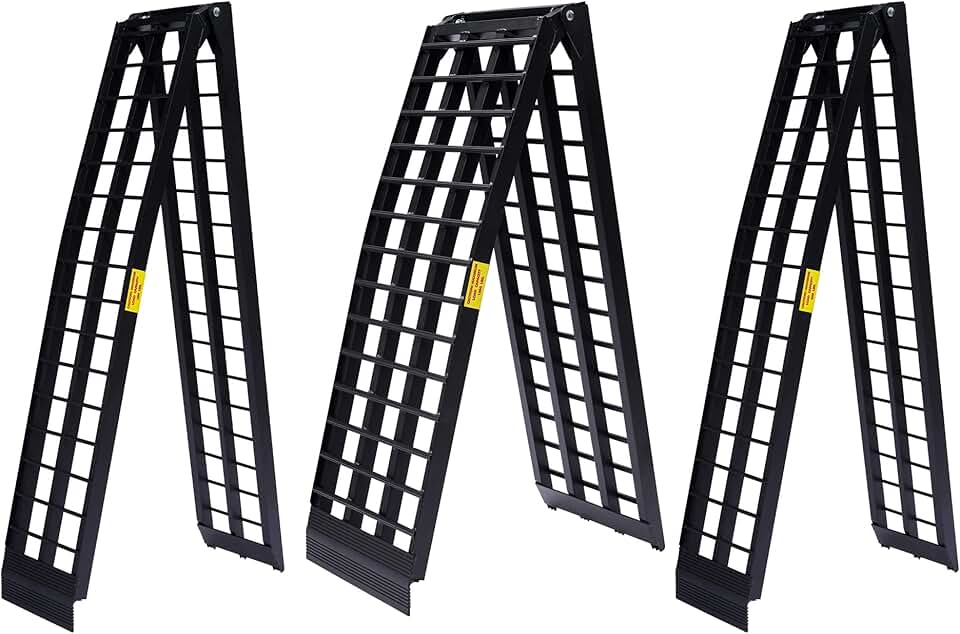 LEMNISCATE Loading Ramp, Heavy Duty Truck Ramp, Folding Truck Ramps, Black Motorcycle Ramp, Aluminum Loading Ramp for UTVs, ATVs, Dirt Bike, Lawn Mowers, Snowblower-3 Pack