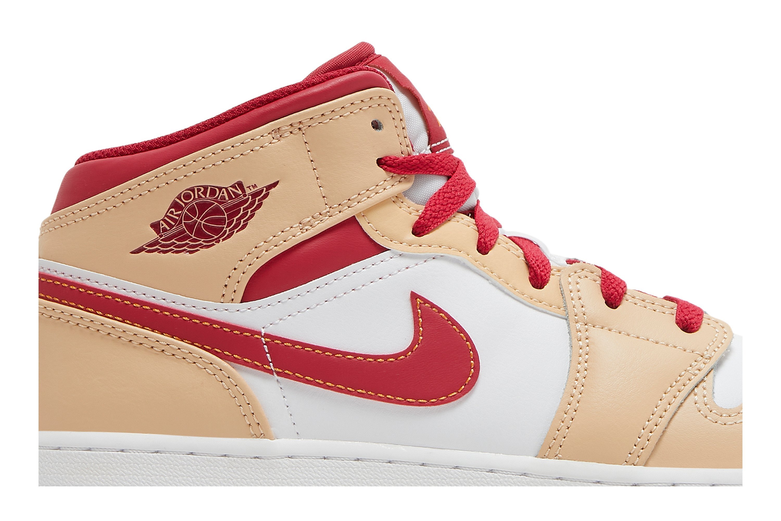 Air Jordan 1 Mid GS 'Light Curry Cardinal Red' 554725-201
