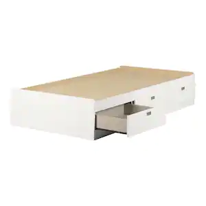 South Shore Spark 3-Drawer Twin-Size Storage Bed in Pure White