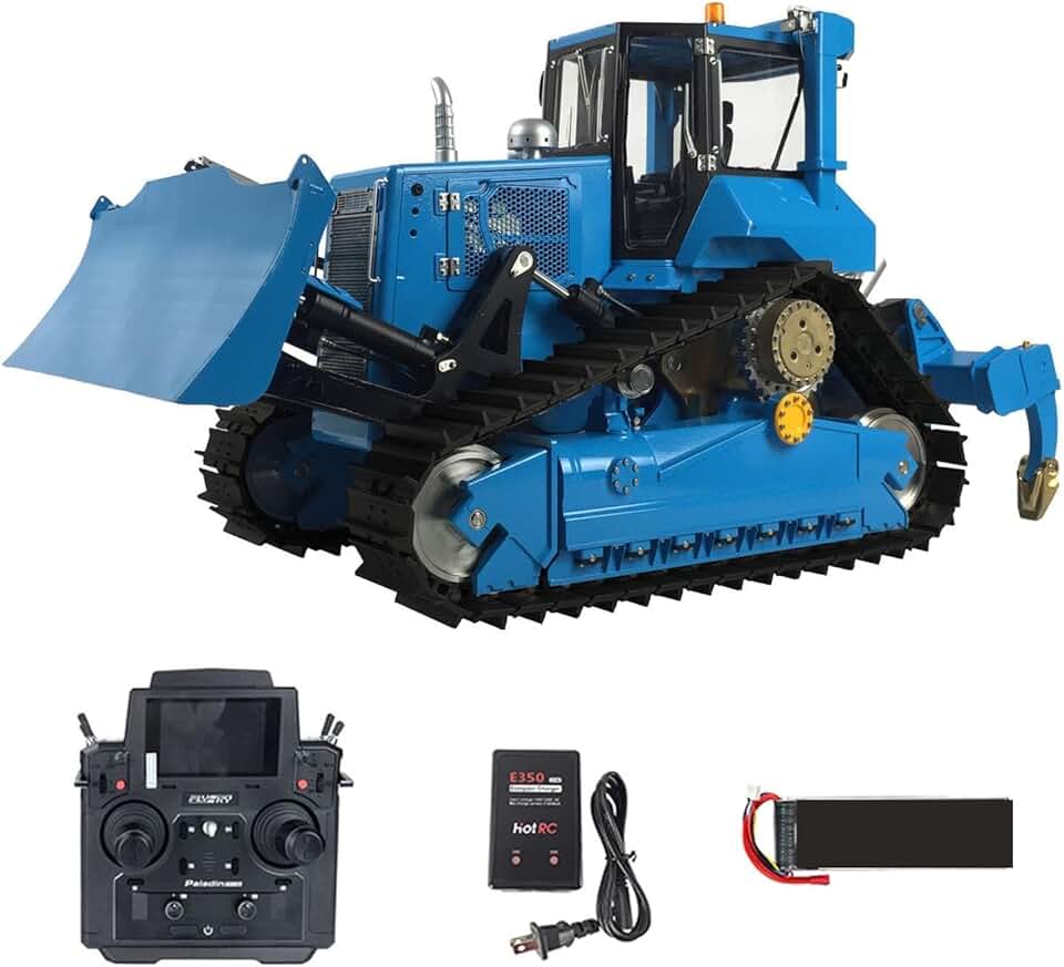 LESU 1/14 RC Hydraulic Bulldozer Aoue DT60 RTR Crawler Dozer Model Sound Light System Remote Control Bulldozer Hobby Grade Model