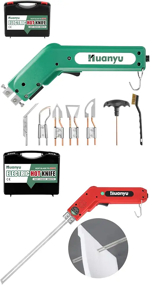 Huanyu Hot Knife 100W with 4 Blades Arc/Shovel/Sharp/R-Type + Hot Knife 250W Straight Type 10in