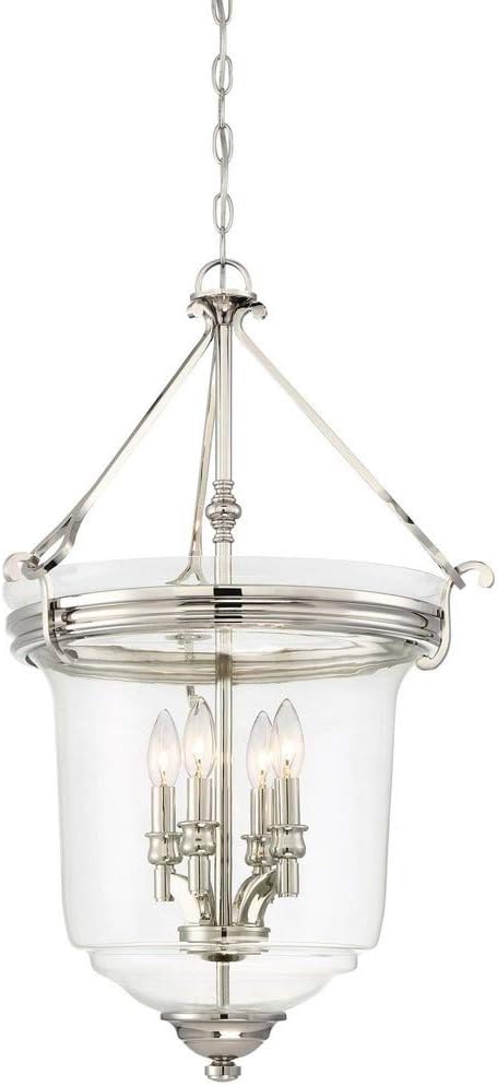 Minka Lavery Ceiling Pendant Chandelier Lighting 3298-613 Audrey's Point, 4-Light Fixture 240 Watts, Polished Nickel