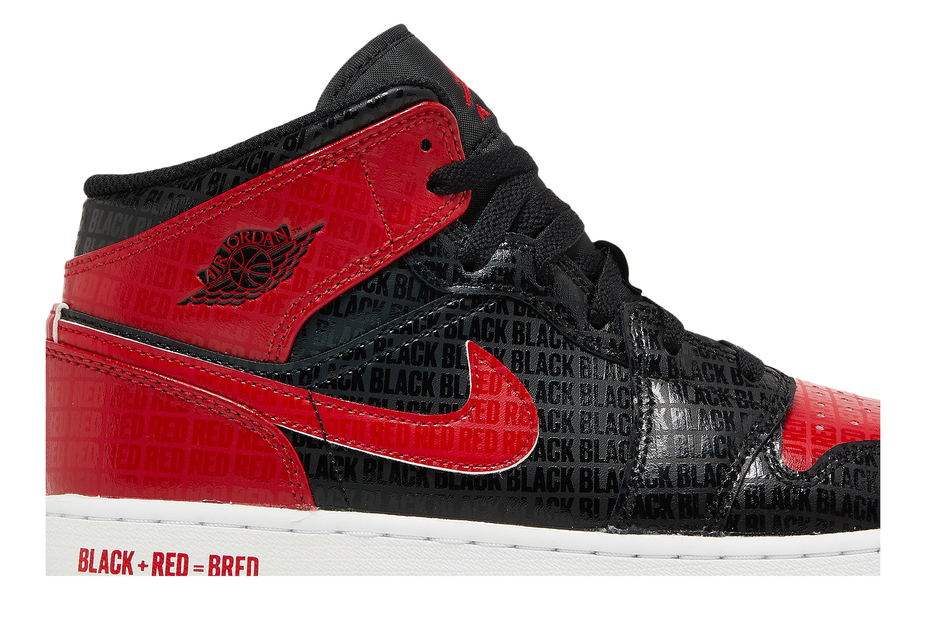 Air Jordan 1 Mid SS GS 'Black + Red = Bred' DM9650-001