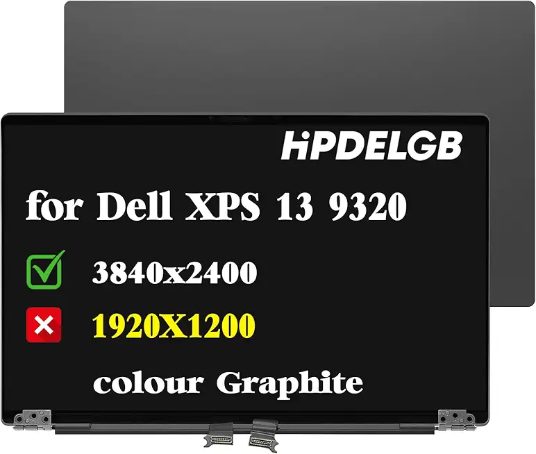 Replacement for Dell XPS 13 Plus 9320 09PG51 9PG51 3840x2400 13.4 inch LCD Touch Screen Digitizer Display Assembly (Graphite)