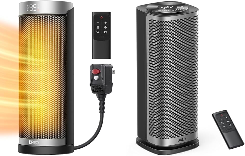 Dreo Space Heater for Bathroom and Indoor, 70°Oscillating, 5 Modes, Remote for Home Bedroom & Space heater indoor, Fast Heating Ceramic Electric & Portable Heaters with Thermostat