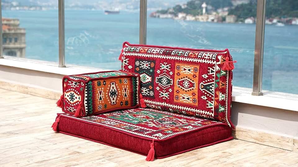 Authentic Arabic Majlis, Daybed Sofa, Arabic Floor Couch, Reading Loveseats, 8