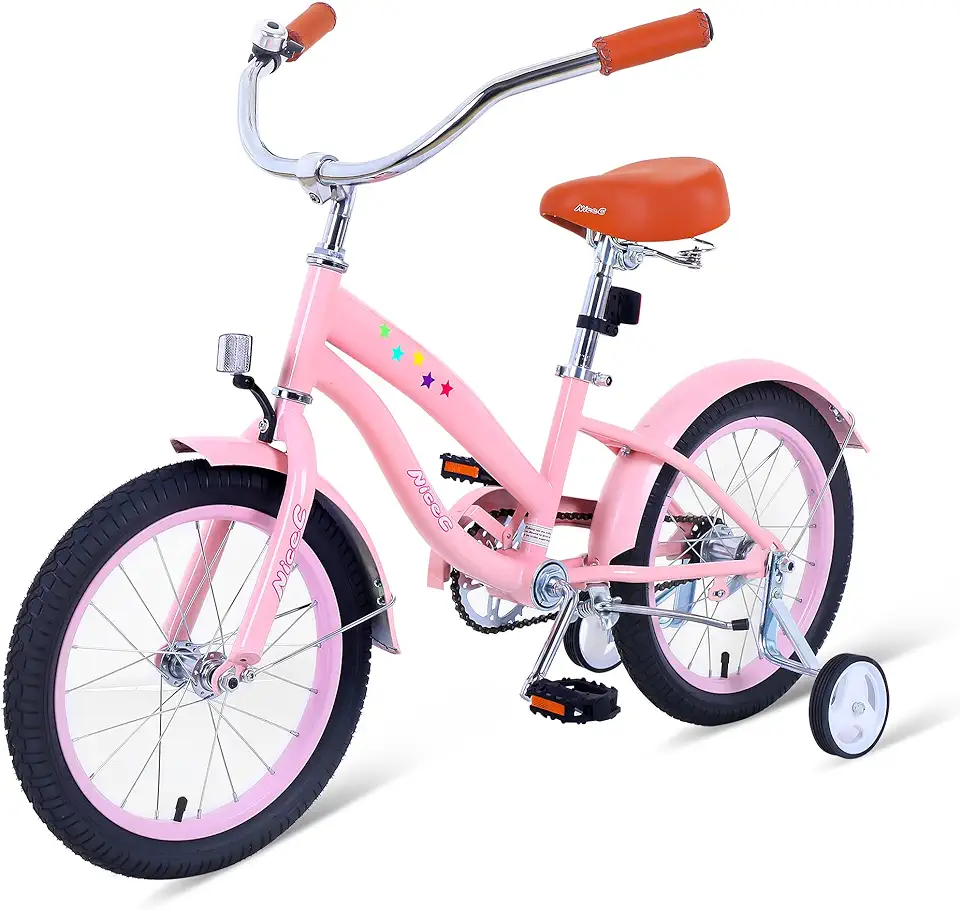 Nice C Kids Bike, Kids' Cruiser Bike with Coaster Brake and Training Wheels, 12-14-16-18-20 inch