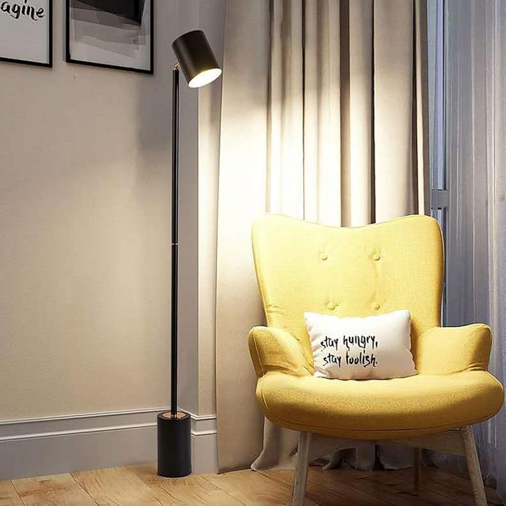 Corner Floor lamp Modern Floor Lamp LED Chip Energy Saving and Safety Dual-Purpose Manual and Foot Switch for Bedroom Living Room Office Decoration Light (Color : Black, Size : 3 Color Light)